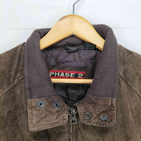 PHASE 2 スウェードジップブルゾン メンズ L
