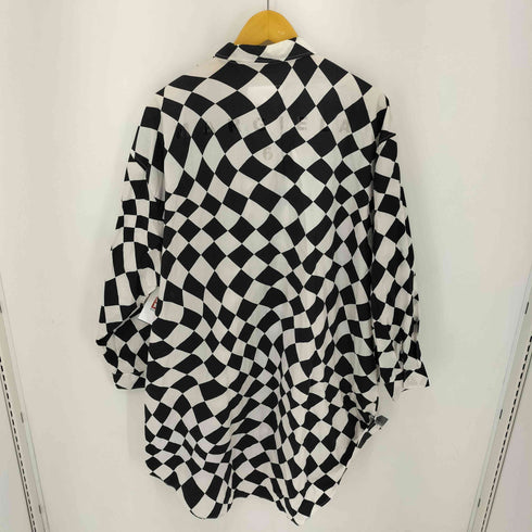 エムエムシックスメゾンマルジェラ MM6 Maison Margiela 22SS OVERSIZED DISTORTED CHESS PRINT LONG SHIRT レディース import:M