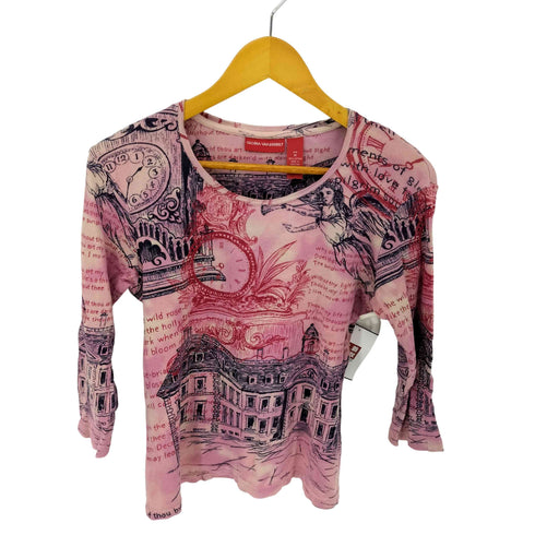 gloria vanderbilt メッセージプリント L/S カットソー Y2K レディース import:M