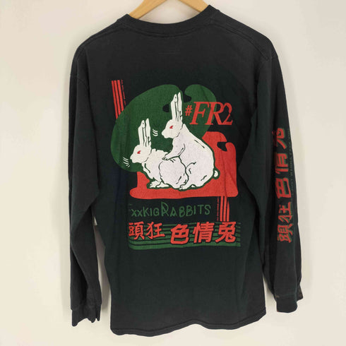 エフアールツー FR2 18SS 頭狂 色情兎 両面プリント L/S Tシャツ メンズ JPN:S