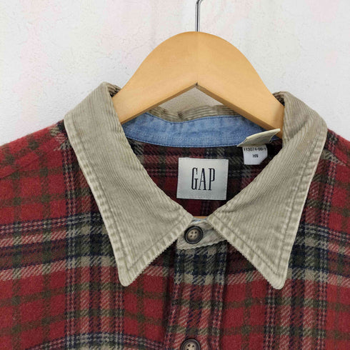 ギャップ Gap OLD 白タグ ウール切替チェックシャツ メンズ import:XL