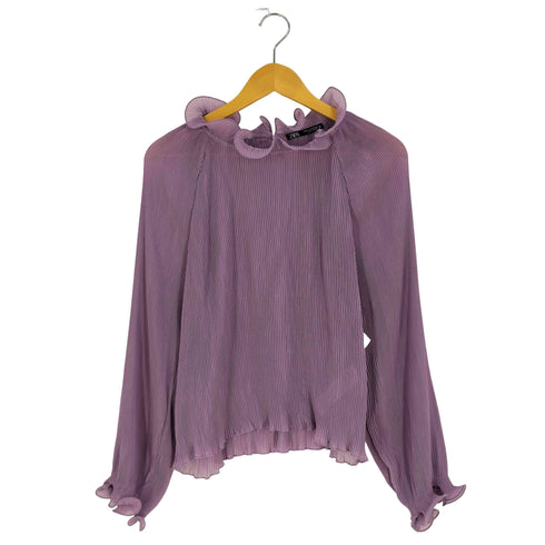 ザラ ZARA フリル プリーツ ブラウス レディース import:M