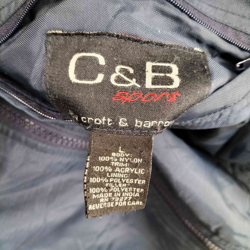 クラフトアンドバロー Croft&Barrow 裏地フリース サイドラインフーデッドジップブルゾン メンズ L
