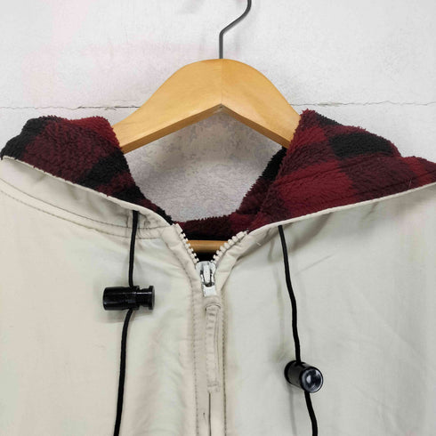 ジェイクルー J.CREW 90S 巨人タグ MADE IN USA 裏地チェックフリースジップアップハーフコート メンズ XL
