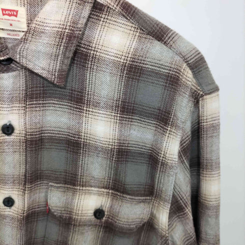 リーバイス Levis Classic Worker Plaid Long Sleeve Button-Down Flannel Shirt メンズ M