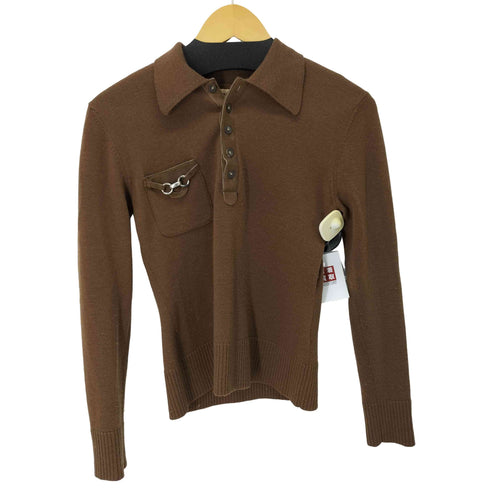 シェアースピリット SHARE SPIRIT ハラコ切替 ウールニットポロシャツ レディース JPN:36