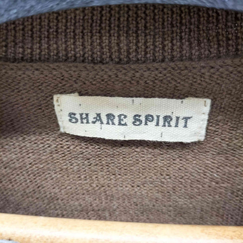 シェアースピリット SHARE SPIRIT ハラコ切替 ウールニットポロシャツ レディース JPN:36