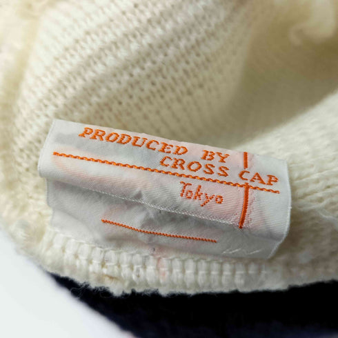 CROSS CAP キャラクター 刺繍 ボンボン ニット キャップ ビーニー メンズ