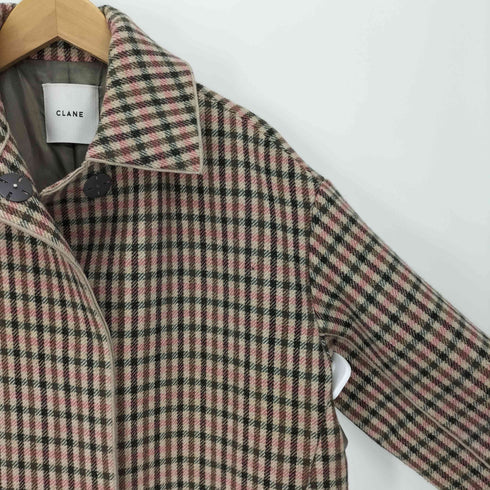 クラネ CLANE 19AW MIX CHECK SOUTIEN COLLAR COAT ミックス チェック ステンカラー コート レディース JPN:1