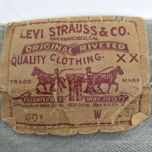 リーバイス Levis 90S USA製 501 先染め ボタン裏 532 刻印 ボタンフライ グレー デニム パンツ メンズ W:31 L:32