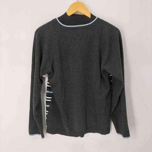 バーバリーブラックレーベル BURBERRY BLACK LABEL ワンポイント刺繍ロゴVネックセーター メンズ JPN:2