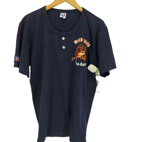 ラッセルアスレチック RUSSELL ATHLETIC 90S USA製 Terra-Gators ドラゴン プリント ヘンリーネック Tシャツ 袖シングルステッチ メンズ