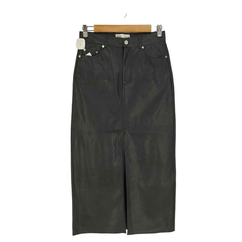 ザラ ZARA フロントスリット フェイクレザー スカート レディース M