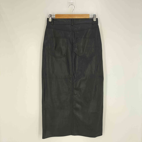 ザラ ZARA フロントスリット フェイクレザー スカート レディース M