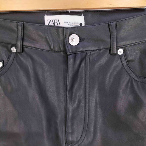 ザラ ZARA フロントスリット フェイクレザー スカート レディース M