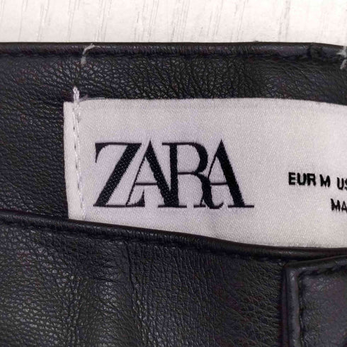 ザラ ZARA フロントスリット フェイクレザー スカート レディース M