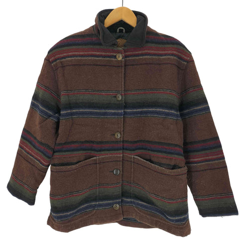 ウールリッチ WOOLRICH USA製 裏地キルティング ネイティブボーダージャケット レディース import:S