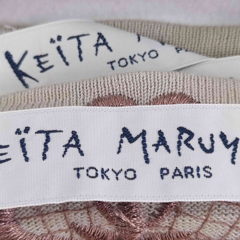 ケイタマルヤマ KEITA MARUYAMA 花柄刺繍 カーディガン ニット半袖 レディース