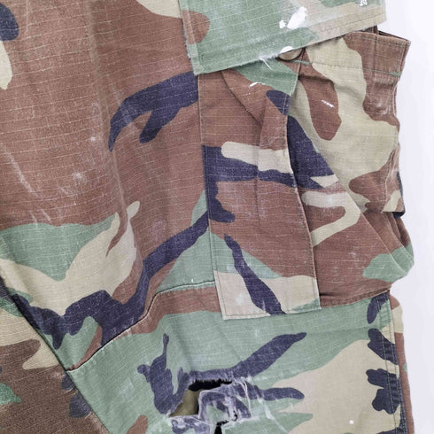 ユーエスアーミー U.S. ARMY PROPPER INTERNATIONAL 00S ウッドランドカモカーゴパンツ カットオフ リップストップ メンズ LARGE-SHORT