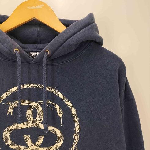 ステューシー Stussy 00S 黒タグ SS LINK HOODIE SSリンク プリント プルオーバー パーカー メンズ import:L