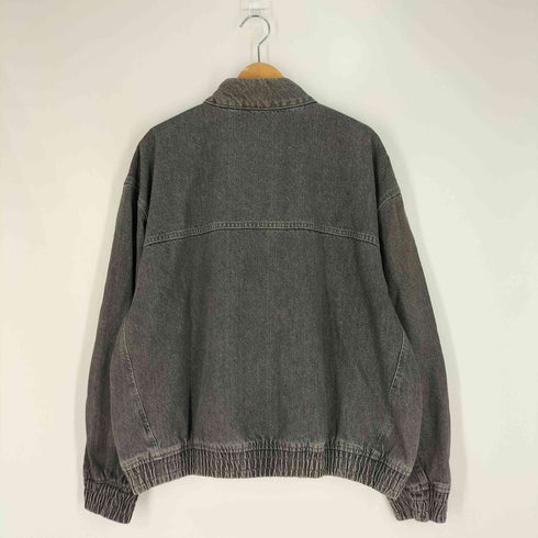 ザラ ZARA ブラックデニム ハーフジップ プルオーバー スウェット メンズ import:XL