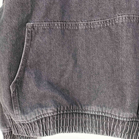 ザラ ZARA ブラックデニム ハーフジップ プルオーバー スウェット メンズ import:XL