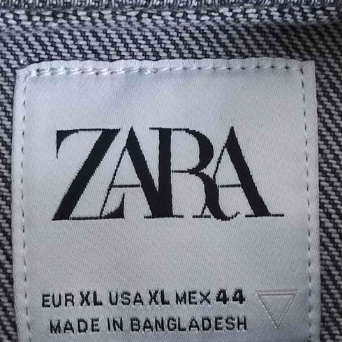 ザラ ZARA ブラックデニム ハーフジップ プルオーバー スウェット メンズ import:XL