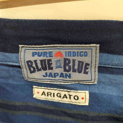 ブルーブルー BLUE BLUE ストライプ インディゴ ラップスカート レディース
