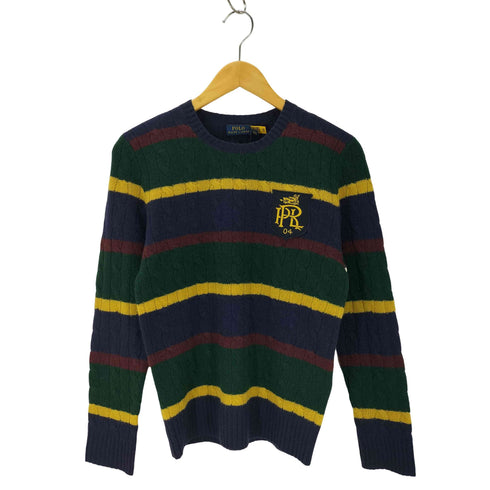 ポロラルフローレン POLO RALPH LAUREN PRL ボーダーケーブルニット レディース import:M