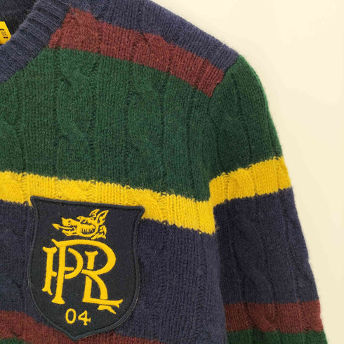 ポロラルフローレン POLO RALPH LAUREN PRL ボーダーケーブルニット レディース import:M