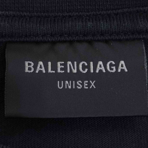 バレンシアガ BALENCIAGA UNISEX ヴィンテージ加工 スリーブロゴ 刺繍 ロングスリーブTシャツ メンズ import:L