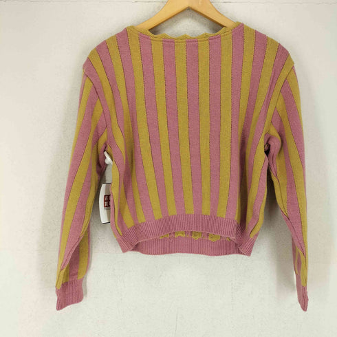 イリヤロンタン ILY a LONG TEMPS バラ刺繍ストライプコットンニット レディース