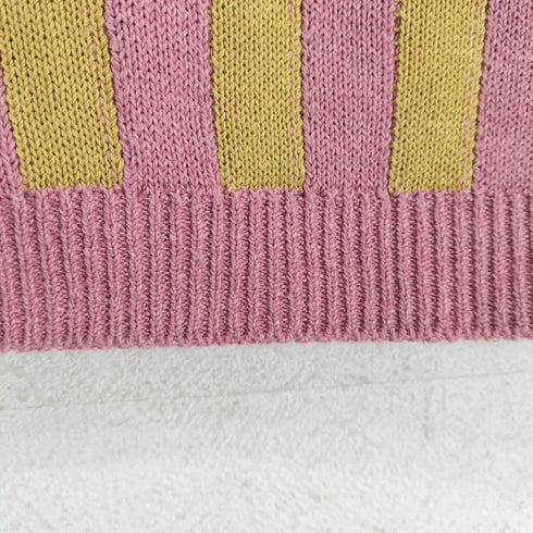 イリヤロンタン ILY a LONG TEMPS バラ刺繍ストライプコットンニット レディース