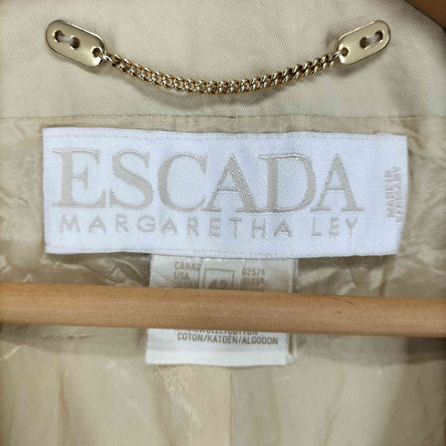 エスカーダ ESCADA MADE IN GERMANY ノーカラージャケット パワーショルダー 金ボタン レディース 42