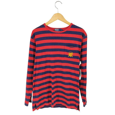 ポロバイラルフローレン Polo by RALPH LAUREN ボーダー クルーネックTシャツ メンズ import:L