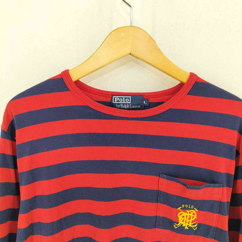 ポロバイラルフローレン Polo by RALPH LAUREN ボーダー クルーネックTシャツ メンズ import:L