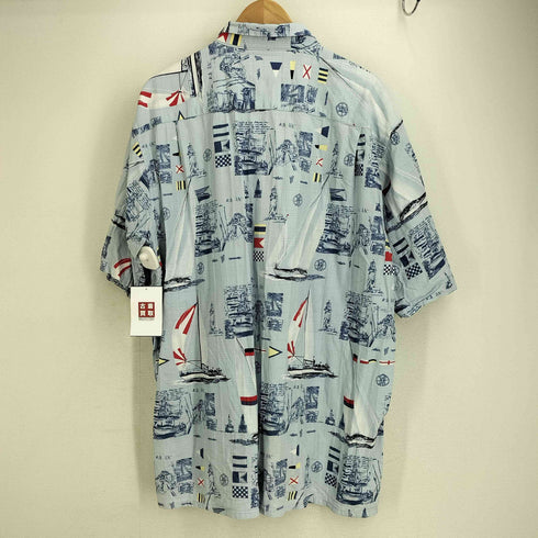 90-00s KEELER BAY 国旗 ヨット 灯台 総柄 半袖シャツ メンズ import:XL