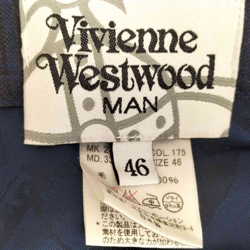ヴィヴィアンウエストウッドマン Vivienne Westwood MAN フェイクラペルチェックテーラードジャケット チェックスラックス メンズ 46