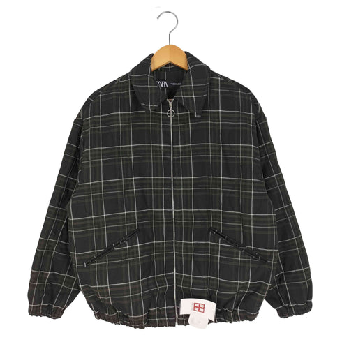 ザラ ZARA CHECK PADDED JACKET チェック パデッド ジャケット レディース import:XS