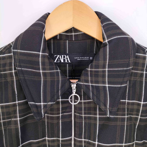 ザラ ZARA CHECK PADDED JACKET チェック パデッド ジャケット レディース import:XS
