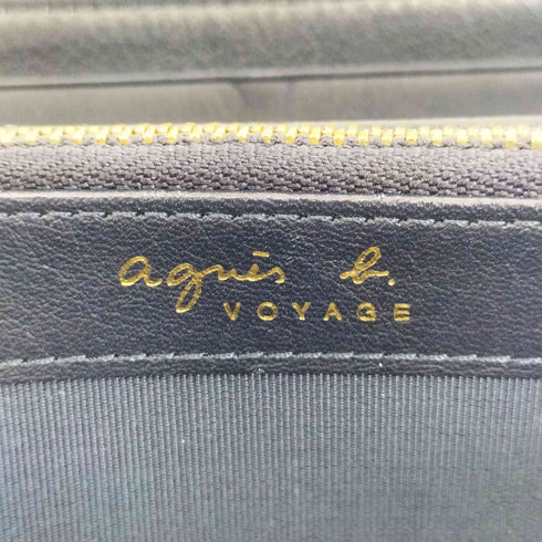 アニエスベーボヤージュ agnes b. VOYAGE ロゴプリント バイカラー ラウンドジップ ウォレット 長財布 レディース