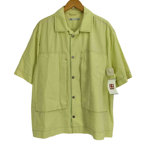 ザラ ZARA ビッグポケット スナップボタン 半袖シャツ メンズ import:M