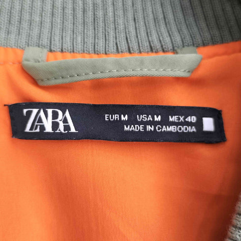 ザラ ZARA サイドジップ MA-1 ブルゾンジャケット メンズ import:M