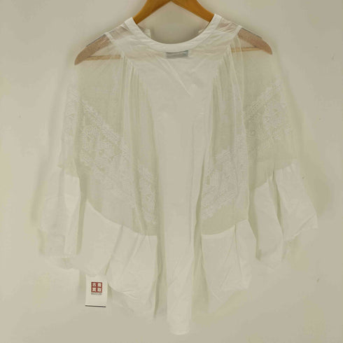 normment cotton voil with net embroidery blouse レディース