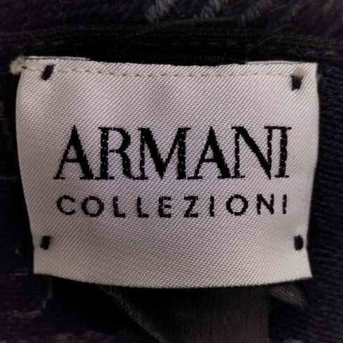 アルマーニコレツィオーニ ARMANI COLLEZIONI ロゴ刺繍 ストライプ フリンジ マフラー メンズ