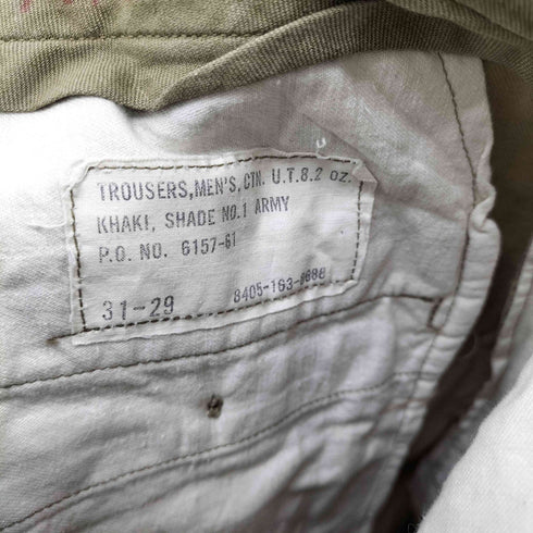ユーエスアーミー U.S. ARMY 60s RAPIDジップ KHAKI CHINO TROUSERS メンズ 31-29