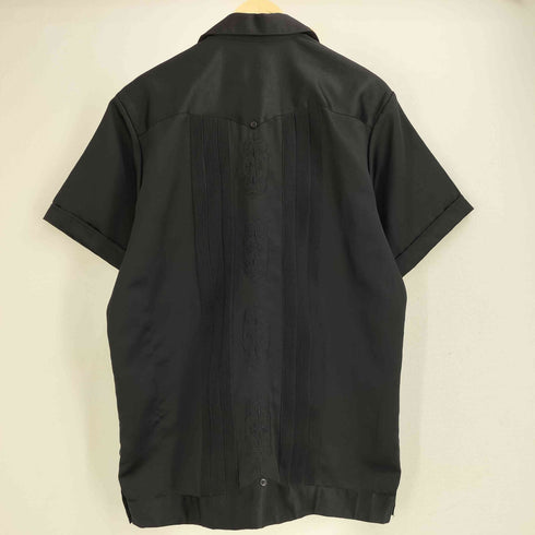 80S Guayaberas Yucatecas レザー切替 キューバシャツ メンズ import:L