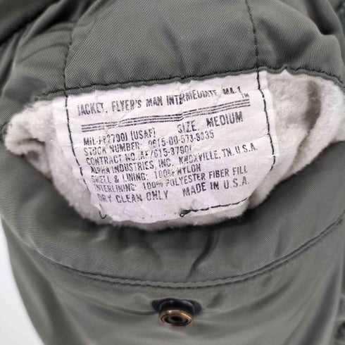 アルファインダストリーズ ALPHA INDUSTRIES 80S~90S IDEAL ZIP MA-1 フライトジャケット メンズ JPN:M
