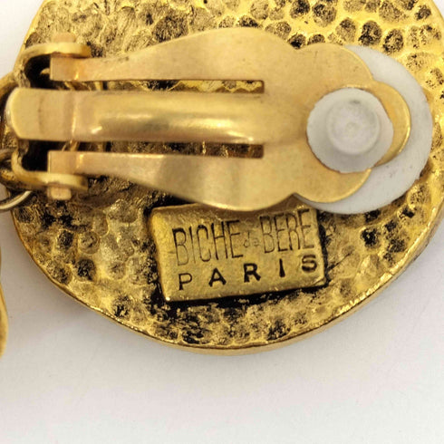 BIOHE de PARIS ロゴ刻印 パール イヤリング レディース