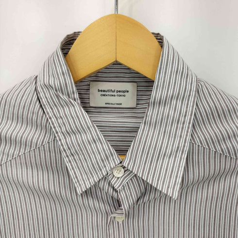 ビューティフルピープル beautiful people c.stripe long neck shirt レディース 36